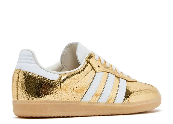 Adidas Samba OG Gold Metallic Cracked Leather Back