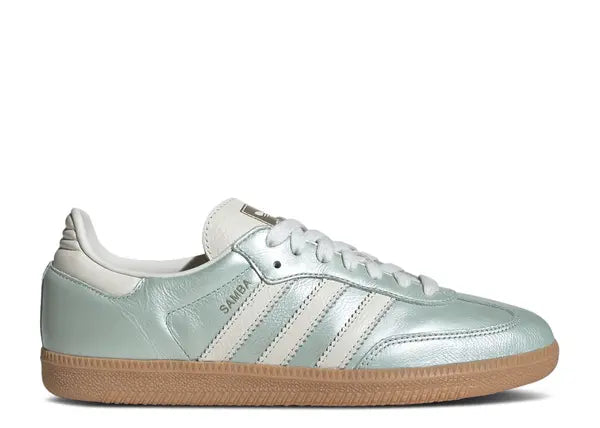 Adidas Samba OG Linen Green Metallic Side