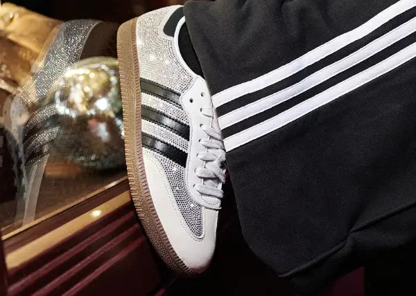 Adidas Samba OG Rhinestone Crystal White Silver Outfit