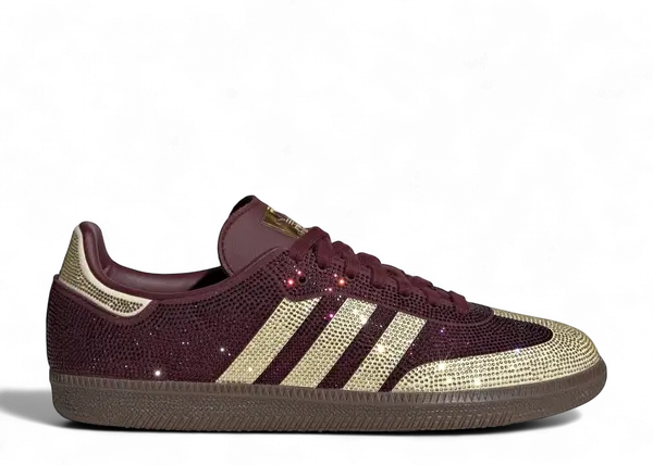 Adidas Samba OG Rhinestone Maroon Warm Vanilla