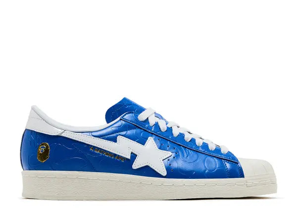 Adidas Superstar Vintage Bape Blue White Side