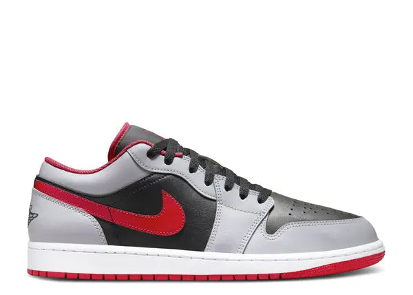Jordan 1 Low Black Light Smoke Grey Gym Red Side