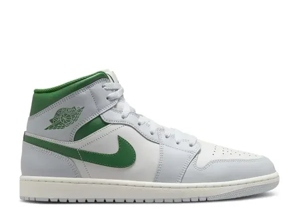 Jordan 1 Mid White Pure Platinum Pine Green