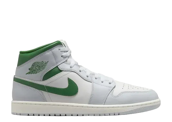 Jordan 1 Mid White Pure Platinum Pine Green