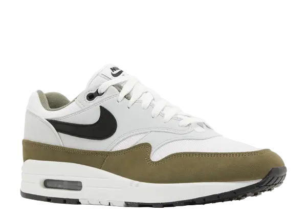 Nike Air Max 1 White Black Medium Olive Front