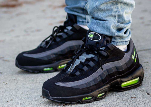 Nike Air Max 95 Retro Logo Black Grey Volt
