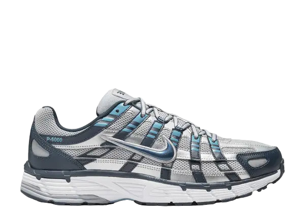 Nike P-6000 Armory Navy Flat Silver Side