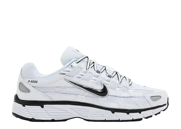 Nike P-6000 White Metallic Silver Black Side