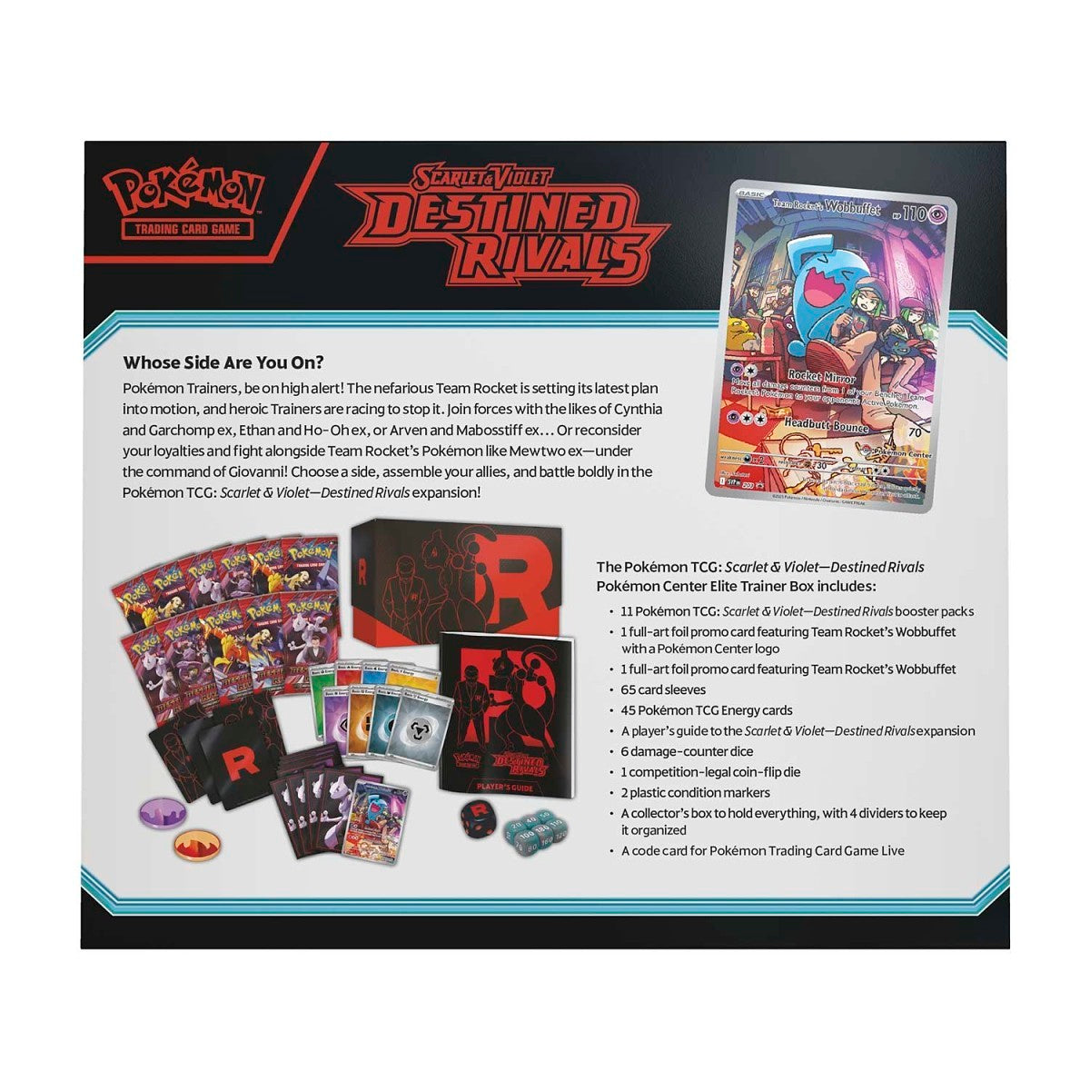 Pokemon Scarlet & Violet Destined Rivals Pokemon Center Elite Trainer Box Back