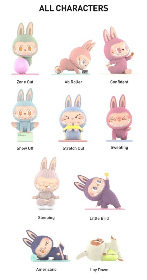 Pop Mart Labubu The Monsters Lazy Yoga Series Blind Box All Figures