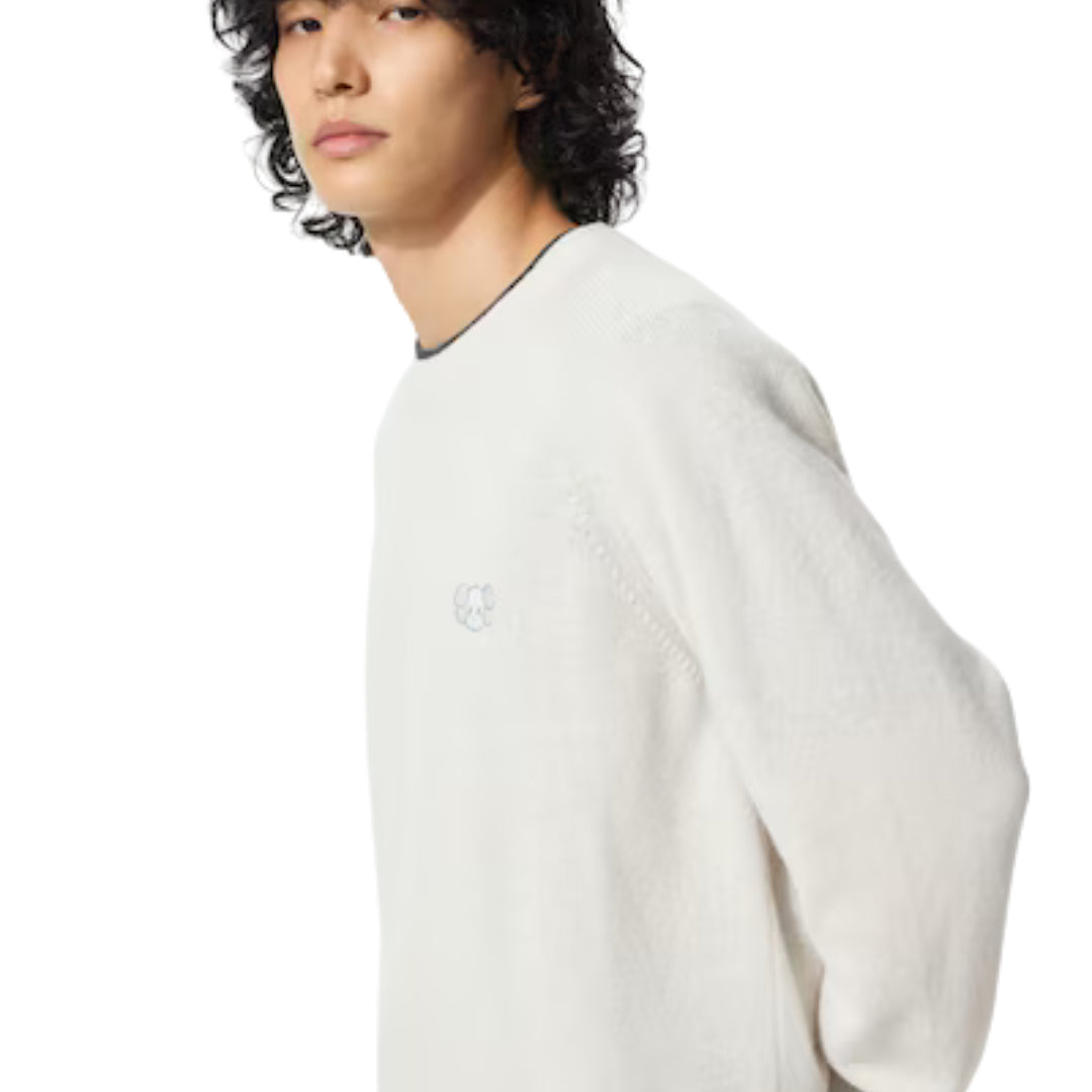 Uniqlo x KAWS Lambswool Crewneck Sweater Off White Outfit