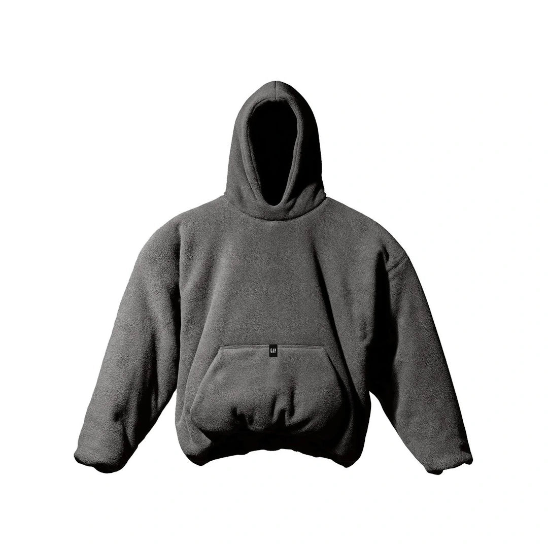 Yeezy Gap Polar Fleece Padded Hoodie Dark Grey Front