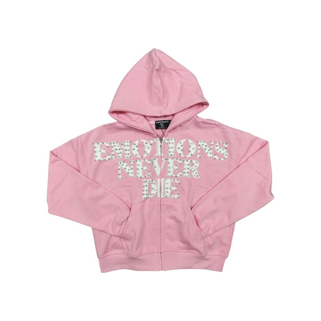 Mixed Emotions End Hoodie Pink Front