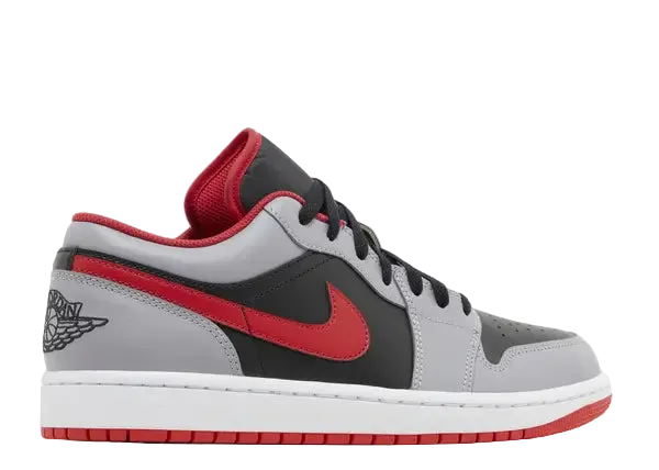 Jordan 1 Low Black Light Smoke Grey Gym Red Back