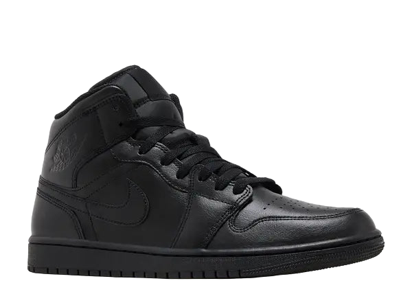 Jordan 1 Mid Triple Black Front