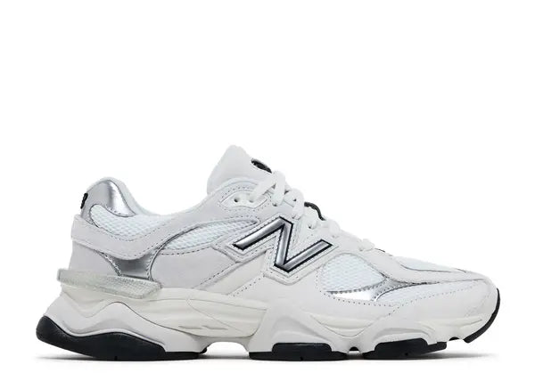 New Balance 9060 White Black Metallic Silver Side