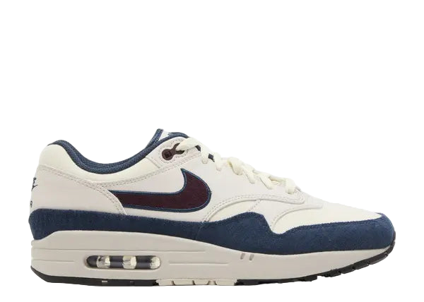 Nike Air Max 1 Coconut Milk Burgundy Crush Navy Side