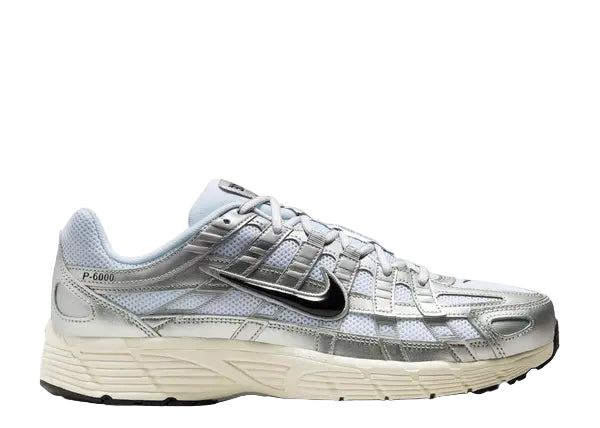 Nike P-6000 White Metallic Flat Silver Black