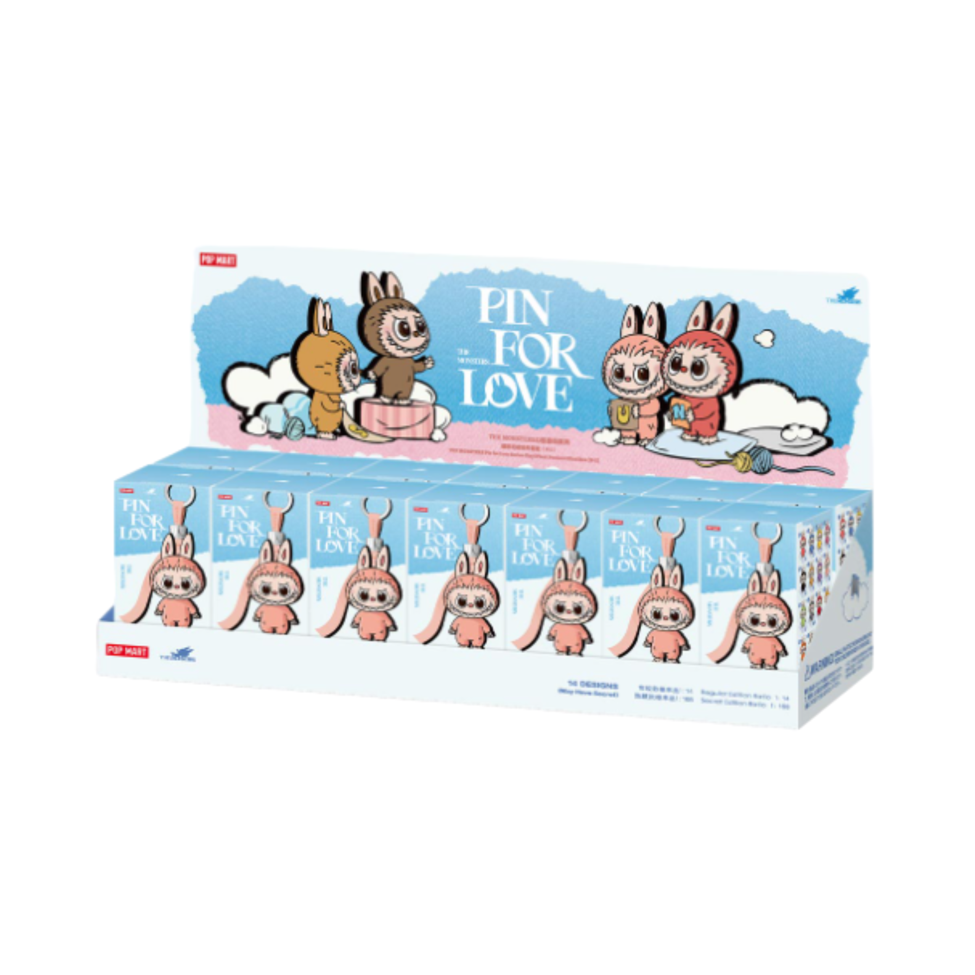 Pop Mart Labubu The Monsters Pin For Love (N-Z) Case (14 Blind Box)