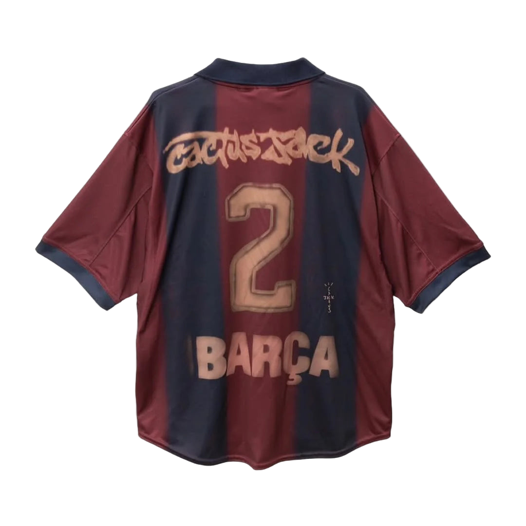Travis Scott X Nike X FC Barcelona Retro 2000/01 Home Skeleton Jersey Back