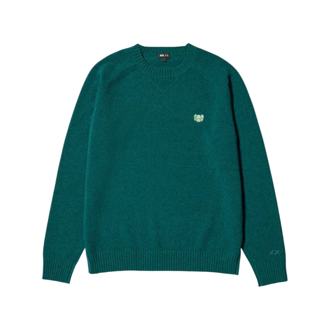 Uniqlo x KAWS Lambswool Crewneck Sweater Green