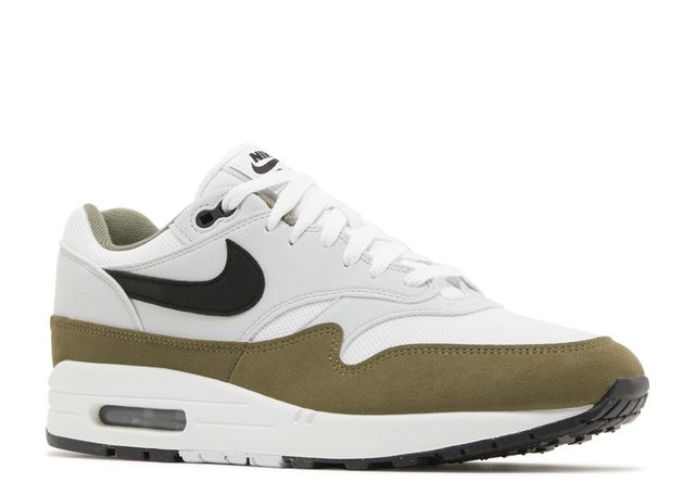 Nike Air max 1 White Black Medium Olive Front